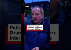 Moment police warning to Drumcree protesters interrupts BBC live. #BBCNews